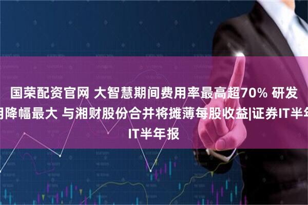 国荣配资官网 大智慧期间费用率最高超70% 研发费用降幅最大 与湘财股份合并将摊薄每股收益|证券IT半年报